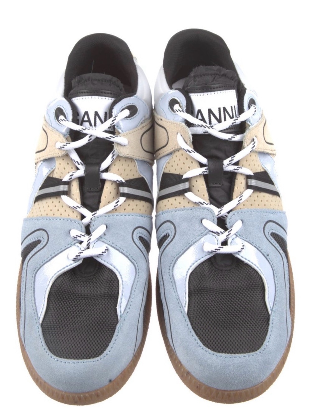 Ganni Suede Printed Sneakers